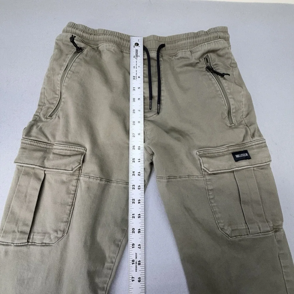 Hollister Cargo Jogger Pants Men Medium Olive Green Stretch Tactical Utility